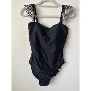 Summersalt size 6 Eyelet Ruffle Oasis Black One Piece